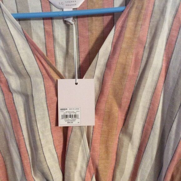New with tags Lauren Conrad LC striped short sleeve dress size XXL plus striped - Picture 4 of 5